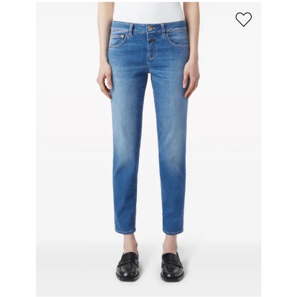 Closed Baker Slim Straight Jeans 29 Candiani Italian Denim Mid Wash Blue - Picture 3 of 16